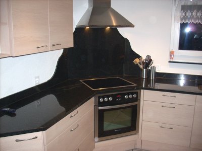 Arbeitsplatte f�r die K�che aus schwarzem Granit K�chenarbeitsplatte K�chenabdeckung Granitarbeitsplatte Granitplatte Steinplatte
